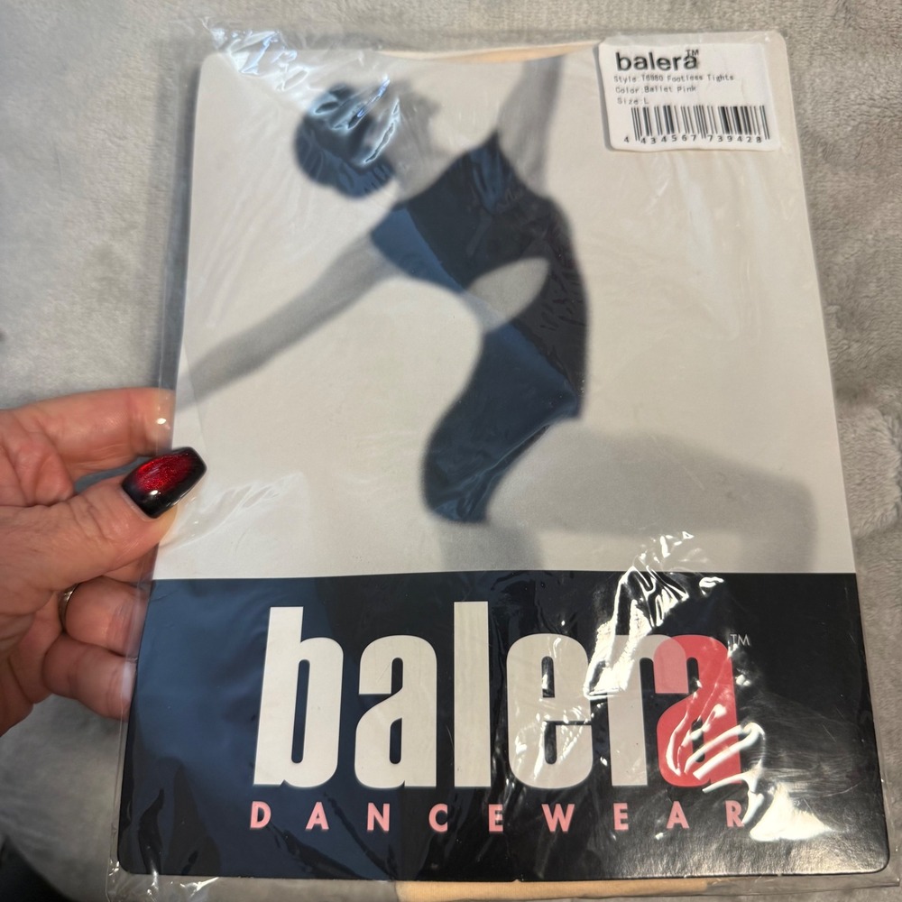 Balera Footless Tights Ballet Pink Size L Dance Nylon Spandex NEW